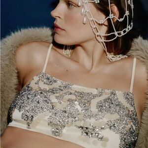 NWT ANTHROPOLOGIE LYREBIRD SEQUIN BRA TOP SIZE M